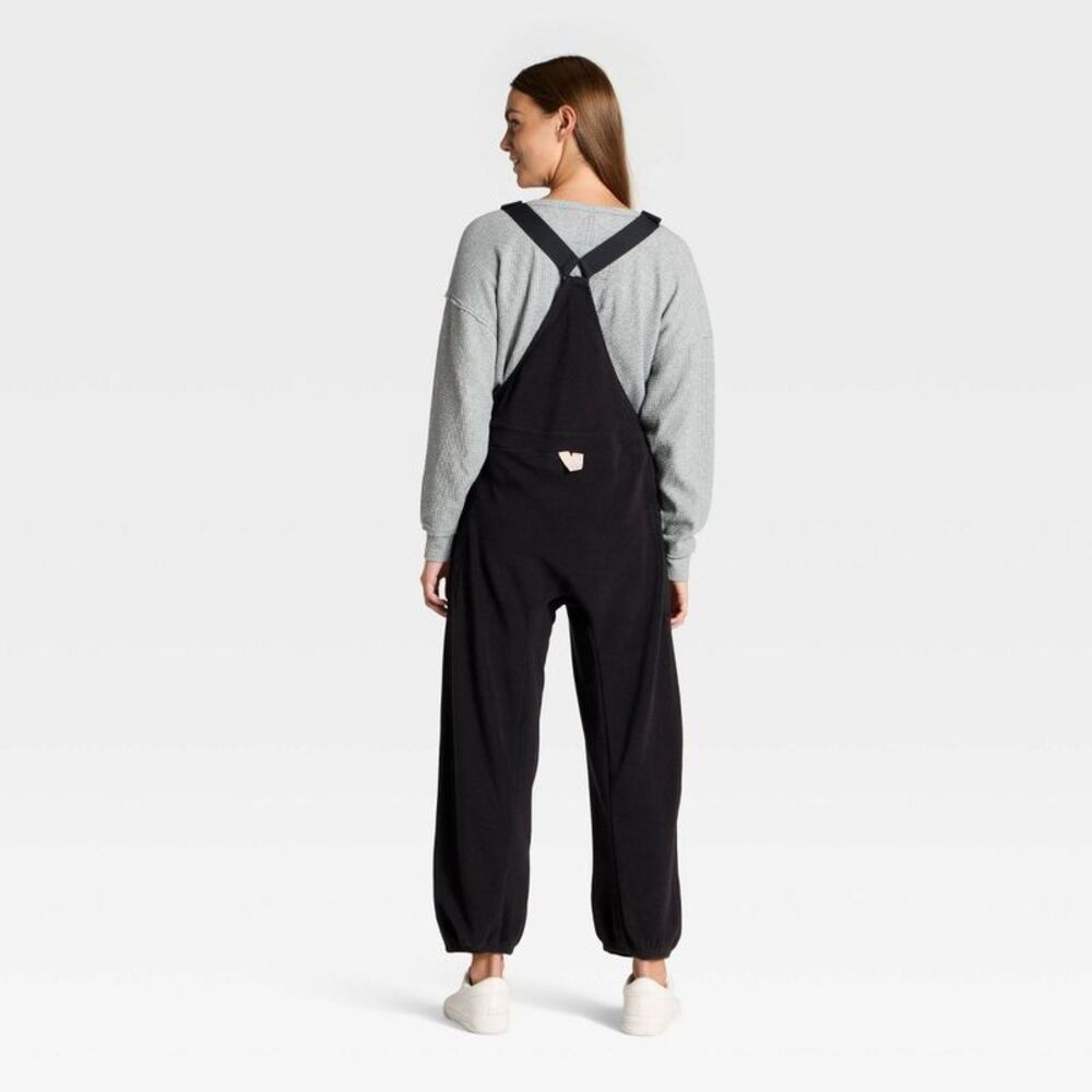 JoyLab - Women's High Pile Fleece Overalls - JoyLab Black S Black - Picture 2 of 3